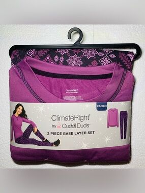 ClimateRight by Cuddl Duds Women's Top and Leggings Set, 2-Piece XSmall (2-4)